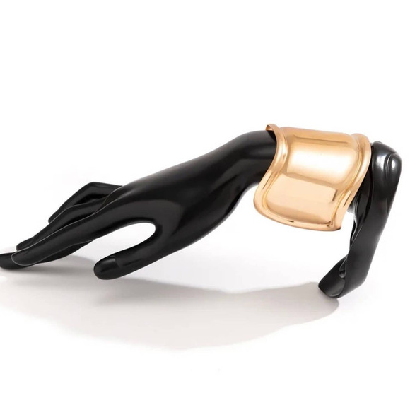 Bracelet BOLD Chunky Gold Bone Cuff N04 - Picture 4 of 8